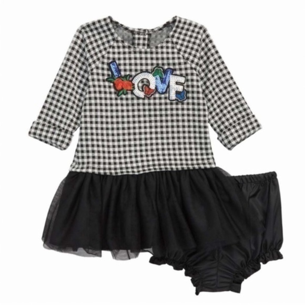 Pippa & Julie sequin LOVE tutu dress with bloomers NWT Size 0-3 month